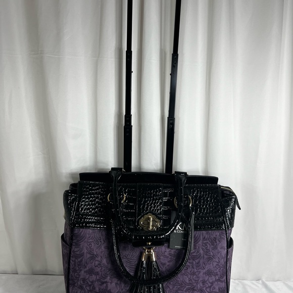 JKM and Company CONTESSA Purple Rolling Tote Bag, Travel Bag or Rolling Work Bag - Picture 3 of 16